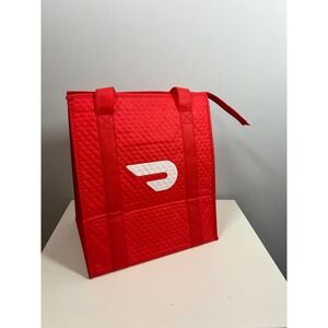 Doordash Red Zip Up Top‎ 15 x 13 x 9" Insulated Food Delivery Cooler BagTote